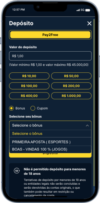 Depósito com bônus na Estrela Bet